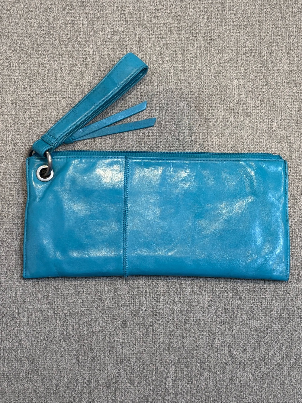 HOBO Vita Teal Blue Leather Wristlet Clutch